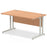 Impulse 1400mm Straight Desk Cantilever Leg Desks Dynamic Office Solutions Oak Silver 