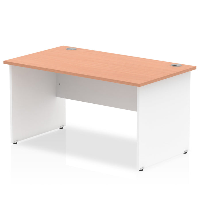 Impulse 1400mm Straight Desk Panel End Leg Desks Dynamic Office Solutions Beech White 