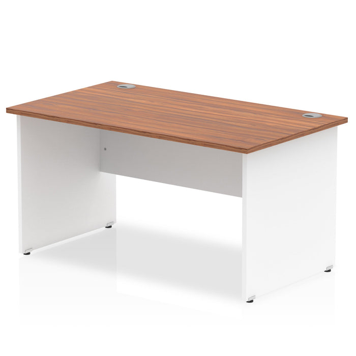 Impulse 1400mm Straight Desk Panel End Leg Desks Dynamic Office Solutions Walnut White 