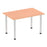 Impulse 1400mm Straight Table With Post Leg Tables Dynamic Office Solutions Beech Aluminium 