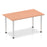 Impulse 1400mm Straight Table With Post Leg Tables Dynamic Office Solutions Beech Chrome 
