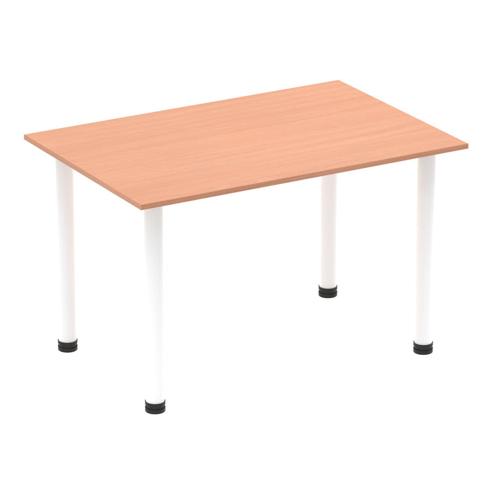 Impulse 1400mm Straight Table With Post Leg Tables Dynamic Office Solutions Beech White 