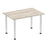 Impulse 1400mm Straight Table With Post Leg Tables Dynamic Office Solutions Grey Oak Aluminium 