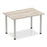 Impulse 1400mm Straight Table With Post Leg Tables Dynamic Office Solutions Grey Oak Silver 