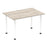 Impulse 1400mm Straight Table With Post Leg Tables Dynamic Office Solutions Grey Oak White 