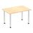 Impulse 1400mm Straight Table With Post Leg Tables Dynamic Office Solutions Maple Aluminium 