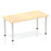 Impulse 1400mm Straight Table With Post Leg Tables Dynamic Office Solutions Maple Silver 