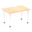 Impulse 1400mm Straight Table With Post Leg Tables Dynamic Office Solutions Maple White 