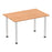 Impulse 1400mm Straight Table With Post Leg Tables Dynamic Office Solutions Oak Aluminium 