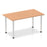 Impulse 1400mm Straight Table With Post Leg Tables Dynamic Office Solutions Oak Chrome 