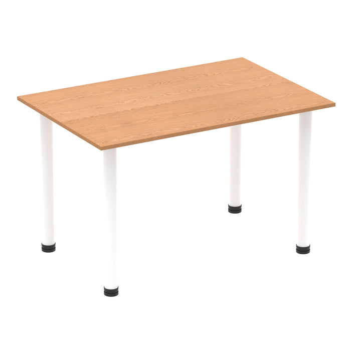 Impulse 1400mm Straight Table With Post Leg Tables Dynamic Office Solutions Oak White 