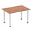 Impulse 1400mm Straight Table With Post Leg Tables Dynamic Office Solutions Walnut Aluminium 
