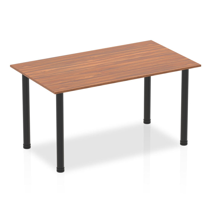 Impulse 1400mm Straight Table With Post Leg Tables Dynamic Office Solutions Walnut Black 