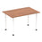 Impulse 1400mm Straight Table With Post Leg Tables Dynamic Office Solutions Walnut White 
