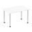 Impulse 1400mm Straight Table With Post Leg Tables Dynamic Office Solutions White Aluminium 