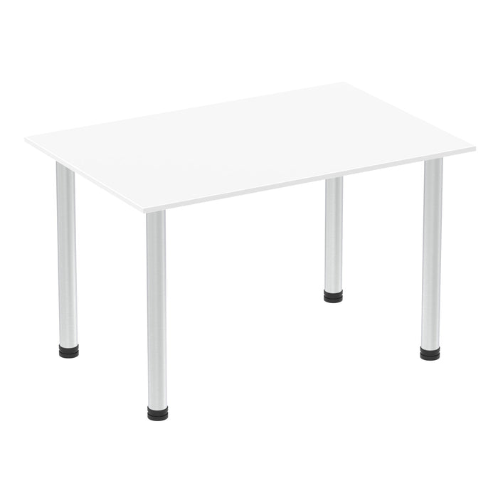 Impulse 1400mm Straight Table With Post Leg Tables Dynamic Office Solutions White Aluminium 