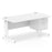 Impulse 1600mm Cable Managed Straight Desk With Fixed Pedestal Workstations Dynamic Office Solutions WHITE 2 Drawer White