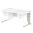 Impulse 1600mm Cable Managed Straight Desk With Fixed Pedestal Workstations Dynamic Office Solutions WHITE 2 Drawer x2 Silver