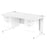 Impulse 1600mm Cable Managed Straight Desk With Fixed Pedestal Workstations Dynamic Office Solutions WHITE 2 Drawer x2 White