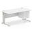 Impulse 1600mm Cable Managed Straight Desk With Fixed Pedestal Workstations Dynamic Office Solutions WHITE 3 Drawer Silver