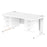 Impulse 1600mm Cable Managed Straight Desk With Fixed Pedestal Workstations Dynamic Office Solutions WHITE 3 Drawer x2 White