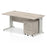 Impulse 1600mm Cable Managed Straight Desk With Mobile Pedestal Workstations Dynamic Office Solutions Grey Oak 2 Drawer Silver