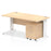 Impulse 1600mm Cable Managed Straight Desk With Mobile Pedestal Workstations Dynamic Office Solutions Maple 2 Drawer White