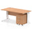 Impulse 1600mm Cable Managed Straight Desk With Mobile Pedestal Workstations Dynamic Office Solutions Oak 2 Drawer White