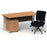 Impulse 1600mm Cantilever Straight Desk With Mobile Pedestal and Chiro Medium Back Black Operator Chair Impulse Bundles Dynamic Office Solutions Oak Silver 2