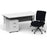 Impulse 1600mm Cantilever Straight Desk With Mobile Pedestal and Chiro Medium Back Black Operator Chair Impulse Bundles Dynamic Office Solutions White White 2