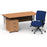 Impulse 1600mm Cantilever Straight Desk With Mobile Pedestal and Chiro Medium Back Blue Operator Chair Impulse Bundles Dynamic Office Solutions Oak White 3
