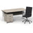 Impulse 1600mm Cantilever Straight Desk With Mobile Pedestal and Ezra Black Executive Chair Impulse Bundles Dynamic Office Solutions Grey Oak White 3