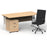 Impulse 1600mm Cantilever Straight Desk With Mobile Pedestal and Ezra Black Executive Chair Impulse Bundles Dynamic Office Solutions Maple White 2
