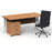Impulse 1600mm Cantilever Straight Desk With Mobile Pedestal and Ezra Black Executive Chair Impulse Bundles Dynamic Office Solutions Oak White 3