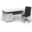 Impulse 1600mm Cantilever Straight Desk With Mobile Pedestal and Ezra Black Executive Chair Impulse Bundles Dynamic Office Solutions White Silver 3