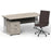 Impulse 1600mm Cantilever Straight Desk With Mobile Pedestal and Ezra Brown Executive Chair Impulse Bundles Dynamic Office Solutions Grey Oak Silver 2