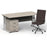 Impulse 1600mm Cantilever Straight Desk With Mobile Pedestal and Ezra Brown Executive Chair Impulse Bundles Dynamic Office Solutions Grey Oak Silver 3