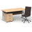 Impulse 1600mm Cantilever Straight Desk With Mobile Pedestal and Ezra Brown Executive Chair Impulse Bundles Dynamic Office Solutions Maple Silver 3