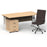 Impulse 1600mm Cantilever Straight Desk With Mobile Pedestal and Ezra Brown Executive Chair Impulse Bundles Dynamic Office Solutions Maple White 3