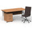 Impulse 1600mm Cantilever Straight Desk With Mobile Pedestal and Ezra Brown Executive Chair Impulse Bundles Dynamic Office Solutions Oak White 2