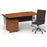 Impulse 1600mm Cantilever Straight Desk With Mobile Pedestal and Ezra Brown Executive Chair Impulse Bundles Dynamic Office Solutions Walnut White 3