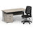 Impulse 1600mm Cantilever Straight Desk With Mobile Pedestal and Relay Black Back Operator Chair Impulse Bundles Dynamic Office Solutions Grey Oak Silver 2
