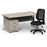 Impulse 1600mm Cantilever Straight Desk With Mobile Pedestal and Relay Black Back Operator Chair Impulse Bundles Dynamic Office Solutions Grey Oak Silver 3