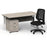 Impulse 1600mm Cantilever Straight Desk With Mobile Pedestal and Relay Black Back Operator Chair Impulse Bundles Dynamic Office Solutions Grey Oak White 2