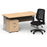 Impulse 1600mm Cantilever Straight Desk With Mobile Pedestal and Relay Black Back Operator Chair Impulse Bundles Dynamic Office Solutions Maple Silver 2