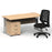 Impulse 1600mm Cantilever Straight Desk With Mobile Pedestal and Relay Black Back Operator Chair Impulse Bundles Dynamic Office Solutions Maple Silver 3