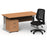 Impulse 1600mm Cantilever Straight Desk With Mobile Pedestal and Relay Black Back Operator Chair Impulse Bundles Dynamic Office Solutions Oak Silver 2