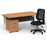Impulse 1600mm Cantilever Straight Desk With Mobile Pedestal and Relay Black Back Operator Chair Impulse Bundles Dynamic Office Solutions Oak White 2