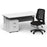 Impulse 1600mm Cantilever Straight Desk With Mobile Pedestal and Relay Black Back Operator Chair Impulse Bundles Dynamic Office Solutions White Silver 2
