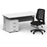 Impulse 1600mm Cantilever Straight Desk With Mobile Pedestal and Relay Black Back Operator Chair Impulse Bundles Dynamic Office Solutions White Silver 3